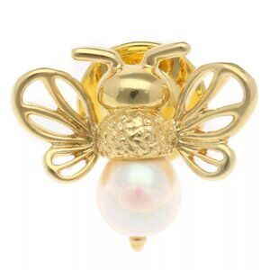 MIKIMOTO Brooch K18 yellow gold Akoya pearl bees used